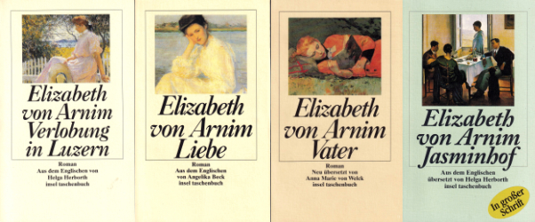 Buchcover Vier Romane: Verlobung in Luzern. Liebe. Vater. Jasminhof