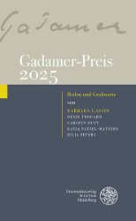 Buchcover Gadamer-Preis 2025. Preisträgerin: Barbara Cassin