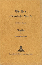 Goethes Sämtliche Werke, Jubiläums-Ausgabe: Register