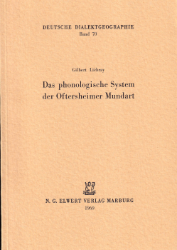 Das phonologische System der Oftersheimer Mundart