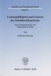 Leistungsfähigkeit und Grenzen des Subsidiaritätsprinzips