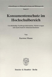 Konsumentenschutz im Hochschulbereich