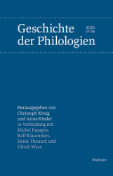 Geschichte der Philologien. Doppelheft 57/58, 2020