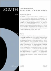 ZGMTH. Zeitschrift der Gesellschaft für Musiktheorie. 12. Jahrgang 2015