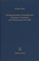 Bibliographisches Verzeichnis der deutschen Vokabulare und Wörterbücher, gedruckt bis 1600