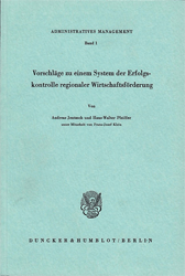 Vorschläge zu einem System der Erfolgskontrolle regionaler Wirtschaftsförderung