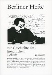 Berliner Hefte zur Geschichte des literarischen Lebens. Band 10: Günter Grass