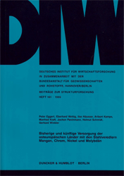 Bisherige und künftige Versorgung der osteuropäischen Länder mit den Stahlveredlern Mangan, Chrom, Nickel und Molybdän