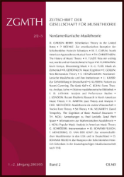 Nordamerikanische Musiktheorie (ZGMTH. 1.-2. Jahrgang 2003/05, Teil 2)