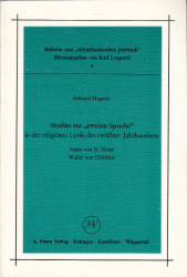 Studien zur »zweiten Sprache« in der religiösen Lyrik des zwölften Jahrhunderts