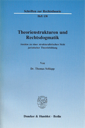 Theorienstrukturen und Rechtsdogmatik. - Schlapp, Thomas