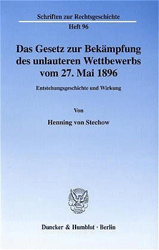 Das Gesetz zur Bekämpfung des unlauteren Wettbewerbs vom 27. Mai 1896