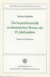 Die Kapitelüberschrift im französischen Roman des 19. Jahrhunderts