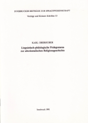 Linguistisch-philologische Prolegomena zur altorientalischen Religionsgeschichte