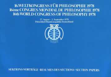 16. Weltkongress für Philosophie 1978: Sektions-Vorträge