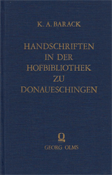 Die Handschriften der Fürstlich-Fürstenbergischen Hofbibliothek zu Donaueschingen