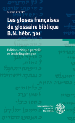 Buchcover Les gloses françaises du glossaire biblique B.N. hébr. 301