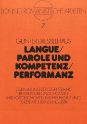 Langue/Parole und Kompetenz/Performanz