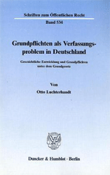 Grundpflichten als Verfassungsproblem in Deutschland