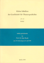 tabula gratulatoria für Prof. Dr. Kurt Raeck zum 75. Geburtstag am 30. Juli 1978
