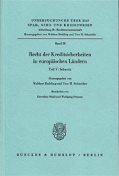 Recht der Kreditsicherheiten in europäischen Ländern, Teil V: Schweiz