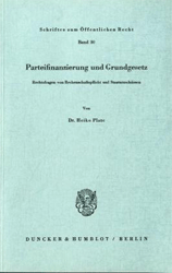 Parteifinanzierung und Grundgesetz