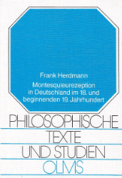 Montesquieurezeption in Deutschland im 18. und beginnenden 19. Jahrhundert