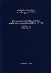 Die nichtarchivischen Handschriften der Signaturengruppe Best. 701 Nr. 191-992
