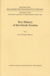 Text History of the Greek Exodus - Wevers, John W.