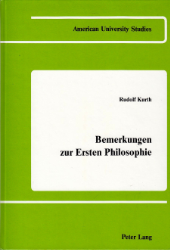 Bemerkungen zur Ersten Philosophie