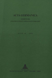 Acta Germanica. Band 18 · 1985