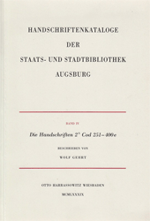 Handschriften der Staats- und Stadtbibliothek Augsburg 2° Cod. 251-400e