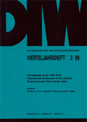 Proceedings of the 1998 Third International Conference of German Socio-Economic Panel Study Users