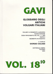 GAVI - Glossario degli antichi volgari italiani, 18/10