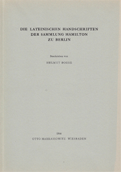 Die lateinischen Handschriften der Sammlung Hamilton zu Berlin
