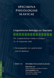 Linguistische Beiträge zur Slavistik XIV