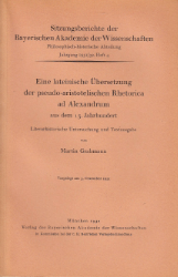 Eine lateinische Übersetzung der pseudo-aristotelischen Rhetorica ad Alexandrum aus dem 13. Jahrhundert