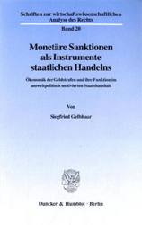 Monetäre Sanktionen als Instrumente staatlichen Handelns