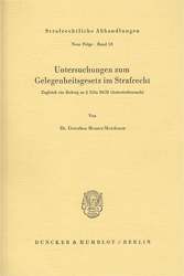Buchcover Untersuchungen zum Gelegenheitsgesetz im Strafrecht