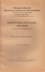 Kollektivismus und Kapitalwirtschaft in der Vor- und Frühgeschichte