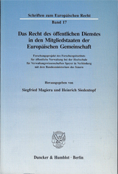 Das Recht des öffentlichen Dienstes in den Mitgliedstaaten der Europäischen Gemeinschaft