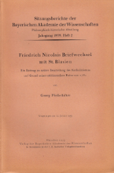 Friedrich Nicolais Briefwechsel mit St. Blasien