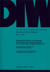 Gesamtwirtschaftliche und strukturelle Auswirkungen der Energieverteuerung und internationaler Energiepreisdifferenzen