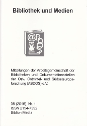 Bibliothek und Medien 36 (2016), Nr. 1