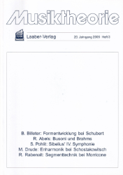 Musiktheorie. 20. Jahrgang 2005 · Heft 3