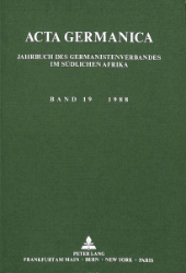 Acta Germanica. Band 19 · 1988