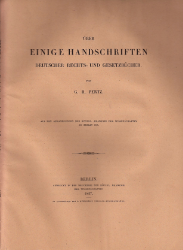 Über einige Handschriften deutscher Rechts- und Gesetzbücher