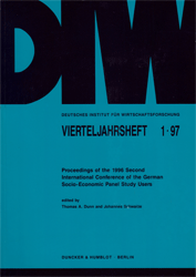 Proceedings of the 1996 Second International Conference of the German Socio-Economic Panel Study Users