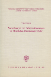 Auswirkungen von Fahrpreisänderungen im öffentlichen Personennahverkehr