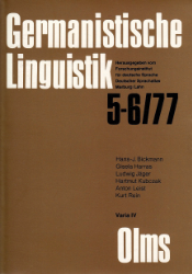 Germanistische Linguistik Varia IV